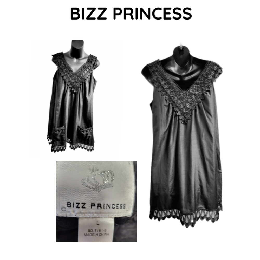 BIZZ PRINCESS BLACK SLEEVELESS DESIGNER TUNIC